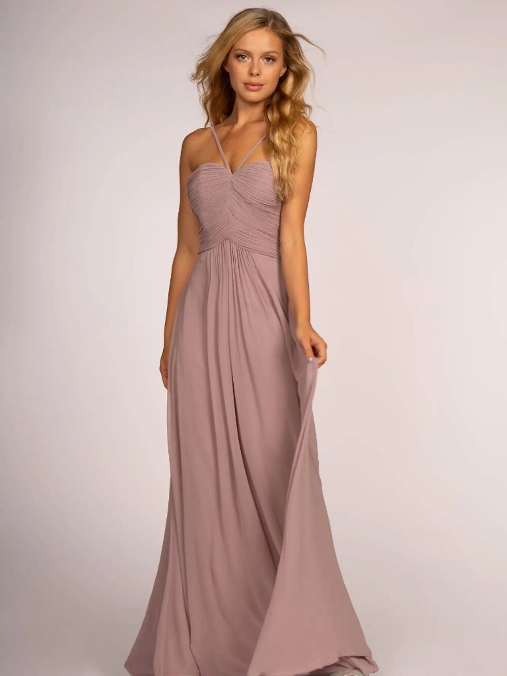 NEW MAUVE Chiffon Sweetheart Bridesmaid Dress Floor Length GL2607